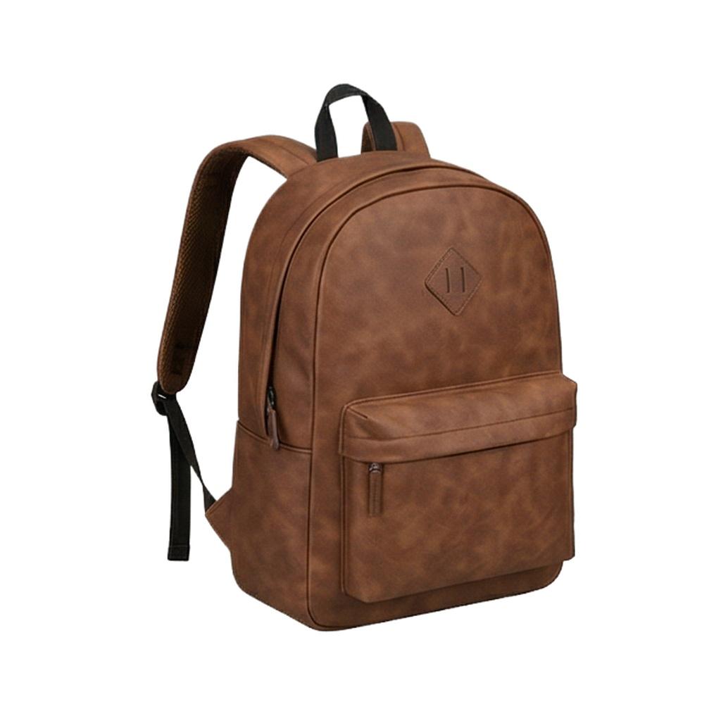 广诚OEM Water - resistant PU Leather Backpack (Model BP - 015) - Factory Direct OEM 工厂直供 MOQ 300pcs