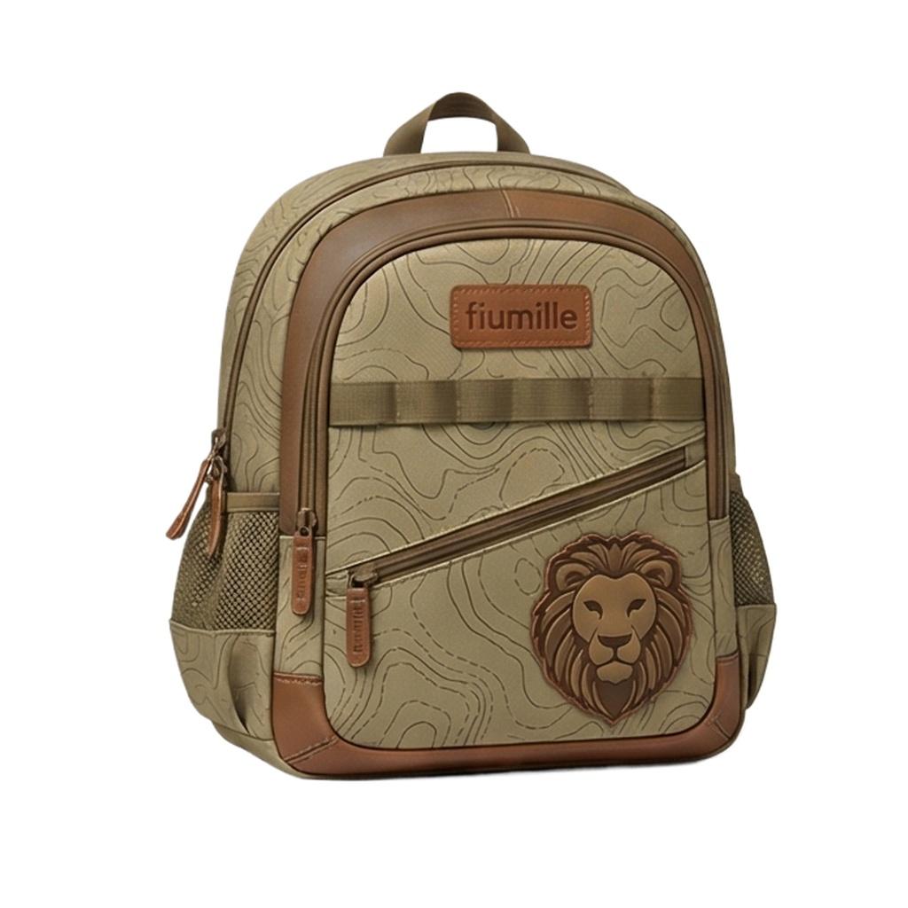 广诚OEM Fiumille Lion Emblem School Backpack (SB-024) - OEM Factory Direct 工厂直供 MOQ 500pcs